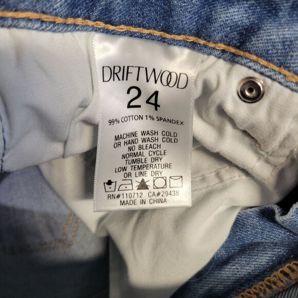 Driftwood Women's Size 24 Jeans Gizelle Distressed Embroidered Flowers - Picture 5 of 5